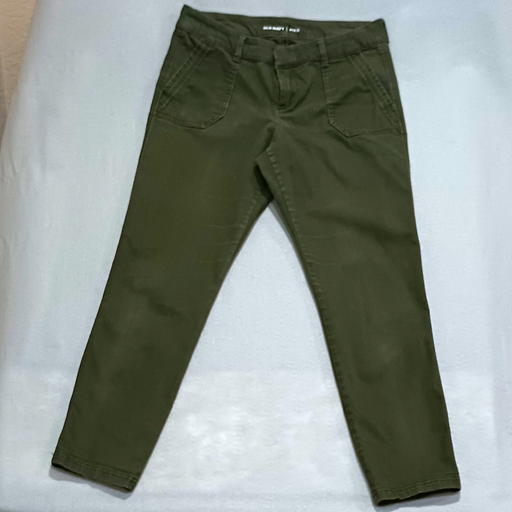 Old Navy Pixie Green Ankle Pants Women 6 Regular Cotton Rayon Spandex Solid